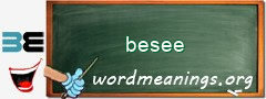 WordMeaning blackboard for besee